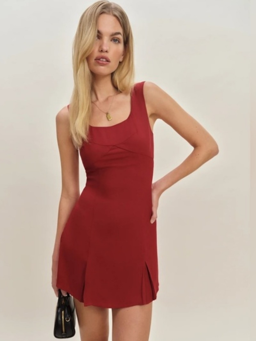 Reformation X Devon Lee Carlson Cher Dress In Rubies.